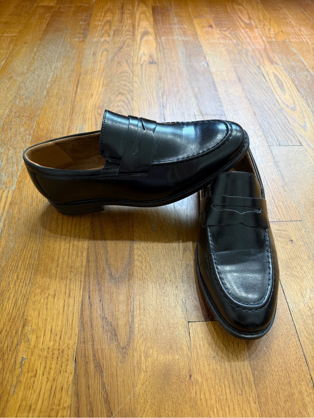 Florsheim Black Leather Kids Penny Loafers